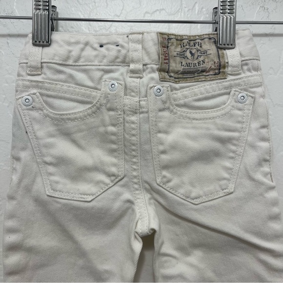 90s Ralph Lauren Girls Skinny White Jeans 2T - Picture 1 of 10